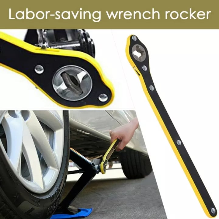 Arenzza auto labor-saving jack ratchet wrench for car repairs, compact tool with ergonomic handle and ratchet mechanism.