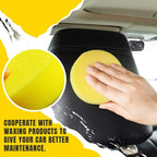 A set of three Arenzza wax polishing sponges for car accessories, shown in the image with blue and yellow sponges on a white background.