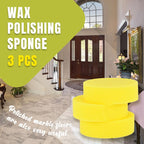 A set of three Arenzza wax polishing sponges for car accessories, shown in a close-up image with sponges in various positions.