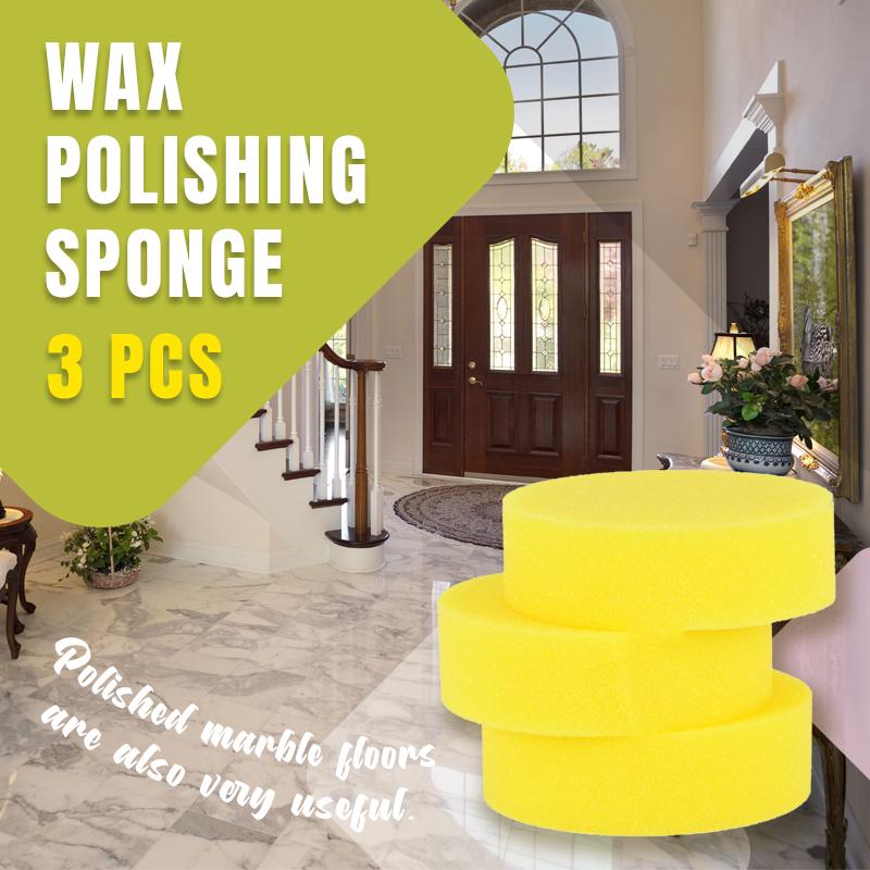 A set of three Arenzza wax polishing sponges for car accessories, shown in a close-up image with sponges in various positions.