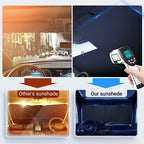 Arenzza car windshield sun shade set with foldable reflective panels for sun protection and heat reduction in a vehicle.