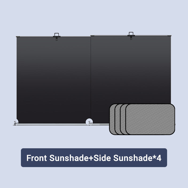 Arenzza car windshield sun shade set with reflective silver panels for interior protection against heat and UV rays