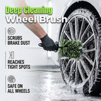 Arenzza wheel barrel cleaning brush for car accessories, with a sturdy handle and bristles ideal for cleaning wheels and tires.