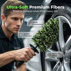 Arenzza wheel barrel cleaning brush for car accessories, featuring durable bristles and ergonomic handle for effective cleaning.