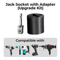 Heavy-duty steel universal car jack socket adapter for drills, featuring a universal fit design by Arenzza.