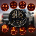 Arenzza Expression & Gesture LED Sign Light for car rear window, showcasing customizable text and gesture display for vehicle decoration.