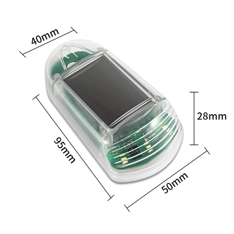 Colorful LED solar-powered car roof light by Arenzza, showing vibrant lights mounted on a vehicle roof for visibility and style.