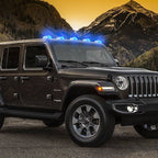 Colorful LED solar-powered car roof light accessory by Arenzza, showing vibrant lights on the vehicle's roof.