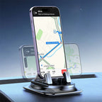 Arenzza anti-slip fixed car phone holder attached to a vehicle dashboard, designed to securely hold smartphones during drives.
