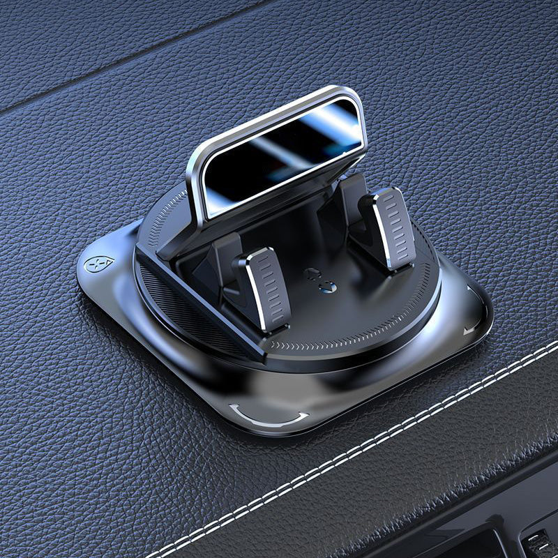 Arenzza anti-slip fixed car phone holder mounted on a vehicle dashboard, securely holding a smartphone for safe driving.