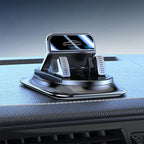 Arenzza anti-slip fixed car phone holder attached to a dashboard, securely holding a smartphone for safe driving.