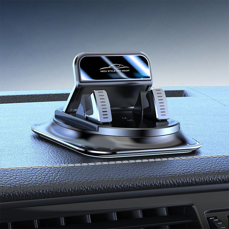Arenzza anti-slip fixed car phone holder attached to a dashboard, securely holding a smartphone for safe driving.
