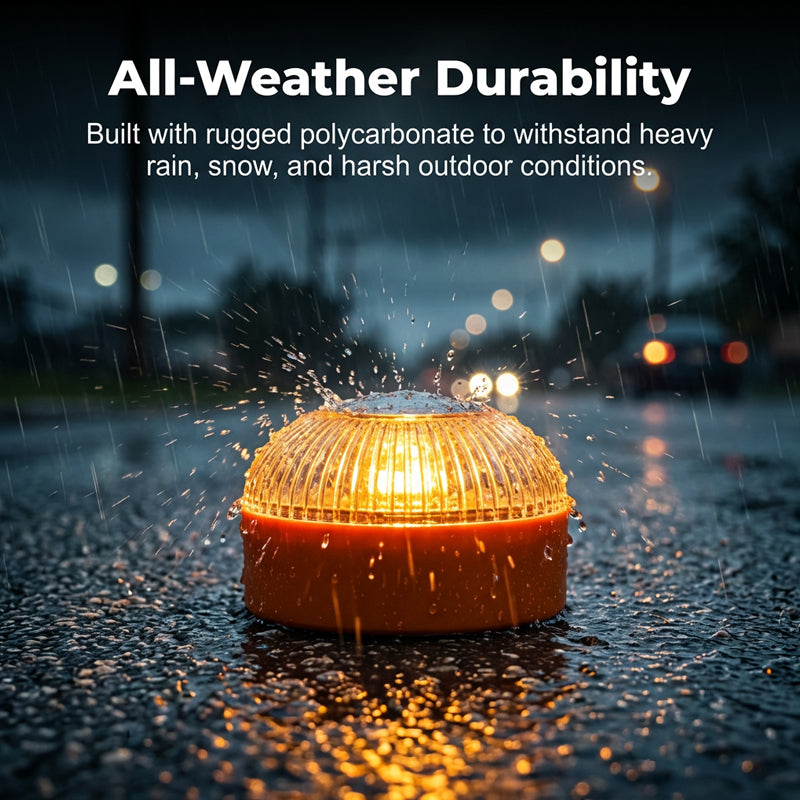 Arenzza LED magnetic emergency warning light for cars, showing bright LED display with magnetic base for vehicle safety and visibility.