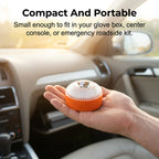Arenzza LED magnetic emergency warning light attached to a vehicle, providing bright red safety signals for roadside emergencies.