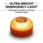 Arenzza LED magnetic emergency warning light for cars, featuring bright LED lights on a compact, portable device for roadside safety.