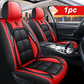 Arenzza premium leather front seat covers for cars, universal fit for sedans, SUVs, and trucks, showcasing sleek leather design.