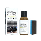 Arenzza plastic parts crystal coating kit with sponge for car accessories, showing the coating application on plastic surfaces.