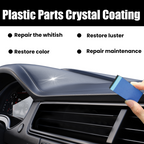 Arenzza car accessories crystal coating kit with sponge for plastic parts, featuring a clear liquid solution in a bottle.