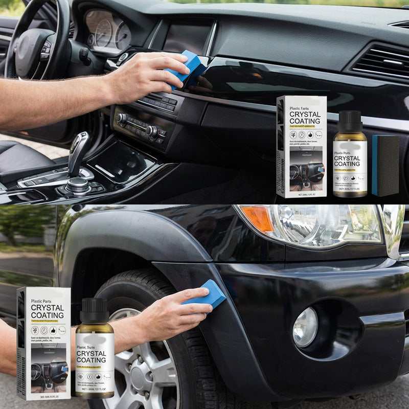 Arenzza plastic car parts crystal coating with sponge applicator for vehicle protection and shine.