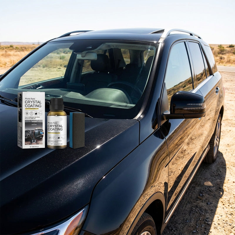 Arenzza car accessories plastic parts crystal coating with sponge for vehicle surface protection and shine.