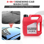 Arenzza 4-in-1 renewing car wash fluid in a clear bottle with a pump dispenser, designed for cleaning and restoring vehicles.