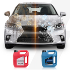 Arenzza 4-in-1 renewing car wash fluid bottle with label, designed for cleaning and maintaining vehicles.