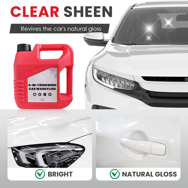 Arenzza 4-in-1 Renewing Car Wash Fluid bottle with label, designed for effective car cleaning and detailing.