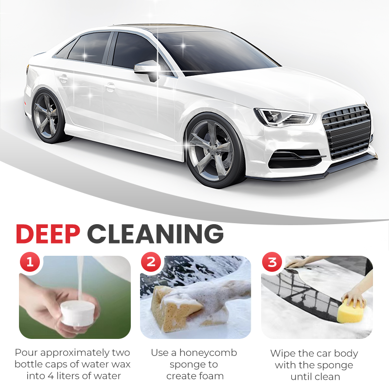 Arenzza 4-in-1 Renewing Car Wash Fluid in a spray bottle, designed for cleaning and restoring car surfaces.