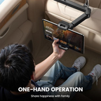 Arenzza adjustable car mount for tablets and phones, securely attached to a vehicle dashboard or air vent.
