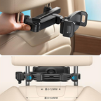 Arenzza adjustable car phone and tablet mount attached to a vehicle dashboard, holding a smartphone and tablet securely.