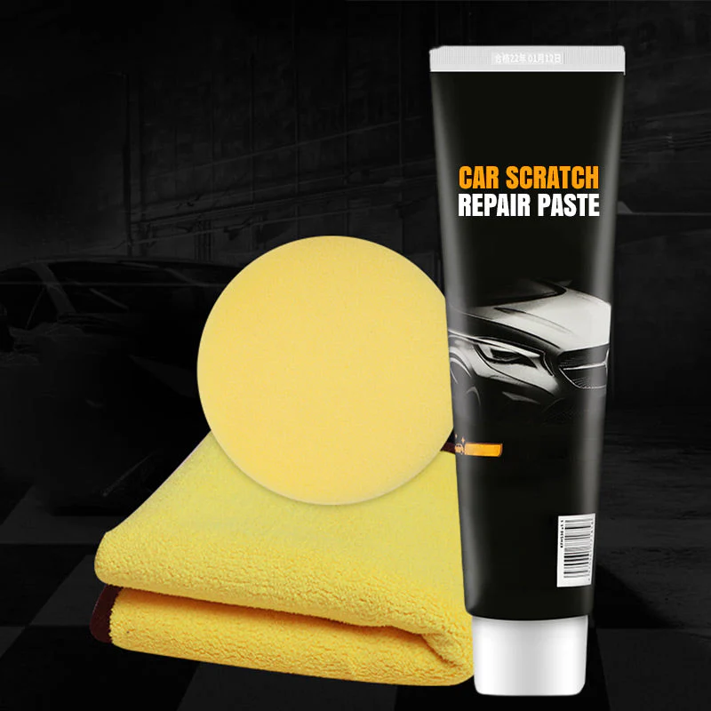 Arenzza car scratch repair paste in a tube, designed for car accessories, shown on a white background.