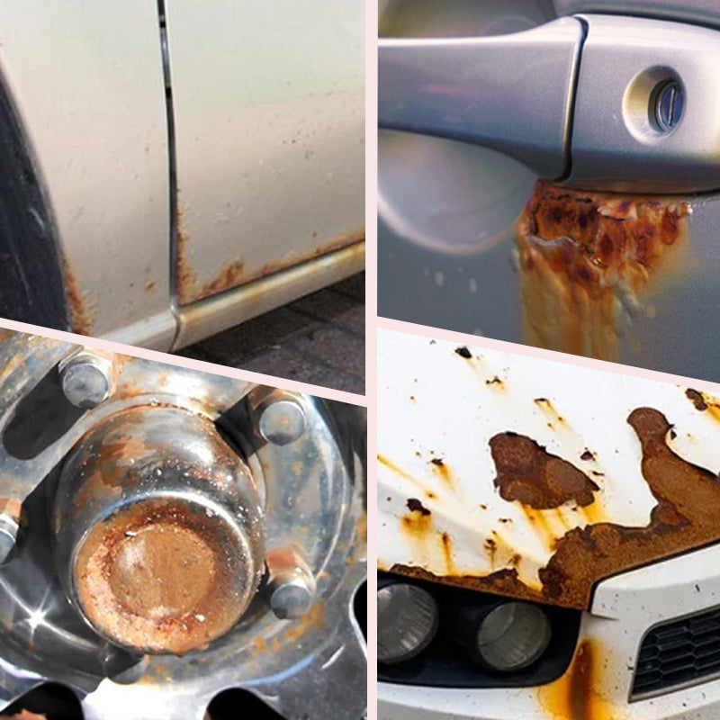 Arenzza multifunctional car rust remover spray bottle with a spray nozzle, designed for cleaning and preventing rust on vehicles.