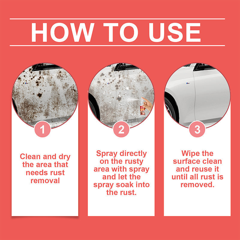 Arenzza multifunctional car rust remover spray in a spray bottle, designed for long-lasting rust protection on vehicle surfaces.