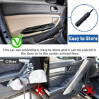 A foldable Arenzza car windshield sun shade umbrella blocking sunlight and UV, providing heat insulation for auto front windows.