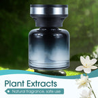 Arenzza long-lasting plant extract car fragrance diffuser attached to a car air vent with green leaves design.