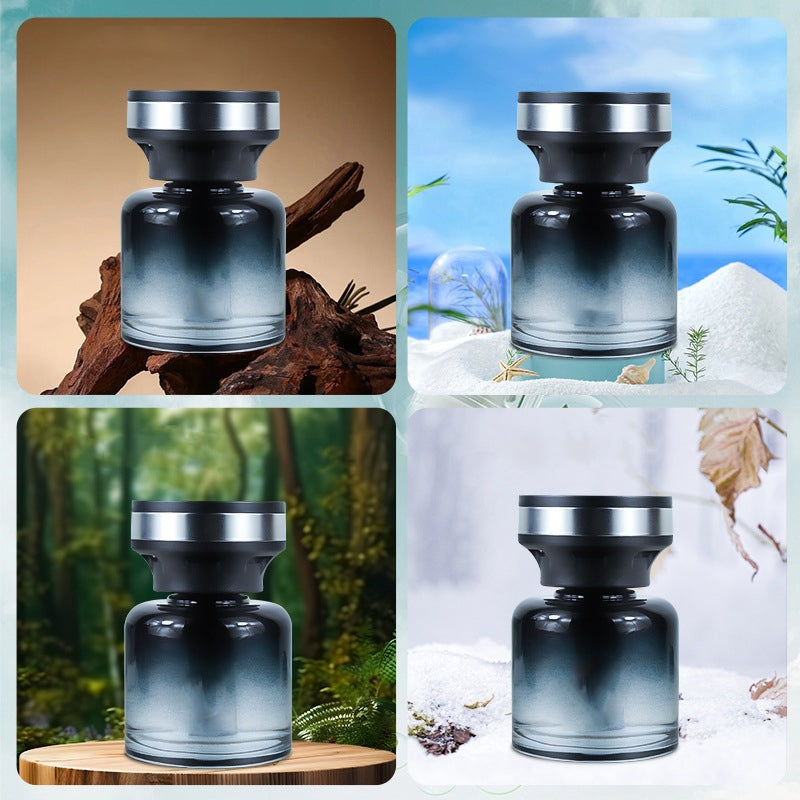 Aarenzza long-lasting plant extract car fragrance attached to a car vent, showcasing natural green plant scent diffuser for vehicle freshness.