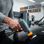 Arenzza electric car scratch repair polisher with a compact design, blue and black color, and multiple control buttons.