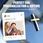 Arenzza Metal Jesus Christ Cross badge sticker, 3D self-adhesive car accessory for scratch cover on vehicle surfaces.