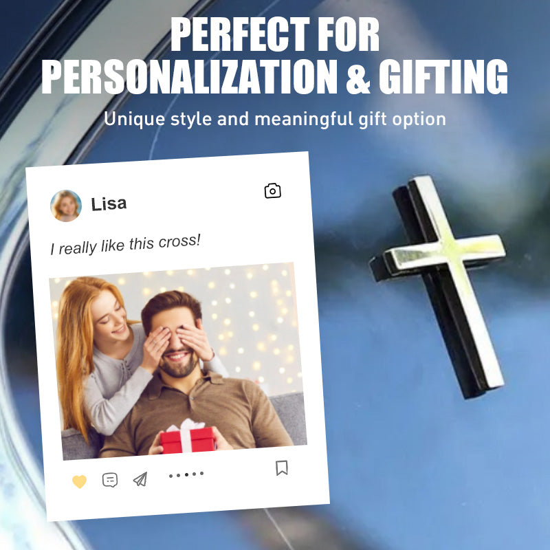 Arenzza Metal Jesus Christ Cross badge sticker, 3D self-adhesive car accessory for scratch cover on vehicle surfaces.
