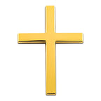 Arenzza Metal Jesus Christ Cross badge sticker for cars, 3D self-adhesive cross scratch cover accessory on a vehicle.