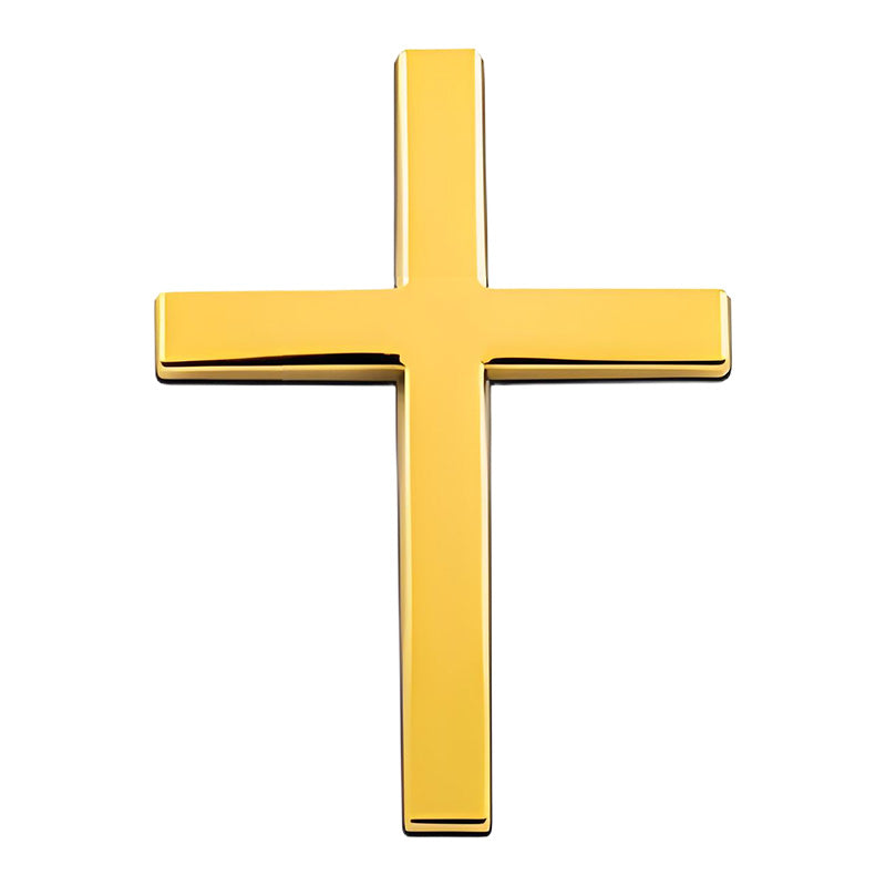 Arenzza Metal Jesus Christ Cross badge sticker for cars, 3D self-adhesive cross scratch cover accessory on a vehicle.
