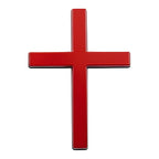 Arenzza Metal Jesus Christ Cross badge sticker, 3D self-adhesive car accessory, designed to cover scratches on vehicle surfaces.