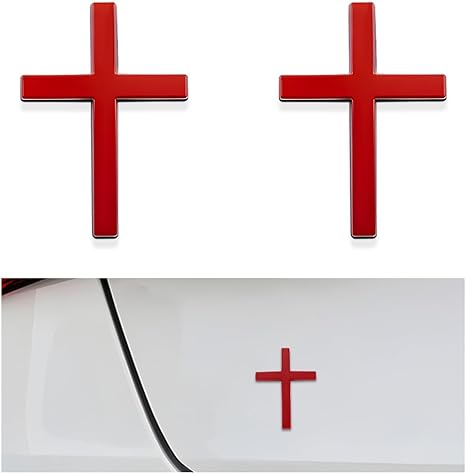 Aarenza Metal Jesus Christ Cross badge sticker, 3D self-adhesive car accessory designed to cover scratches on vehicles.