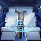 Arenzza Smart Car Diffuser set with light and spray modes, showing the diffuser device with illuminated features inside a vehicle.