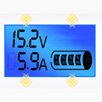 Arenzza 12V/24V smart car battery charger with pulse repair feature, showing the compact device connected to a car battery.