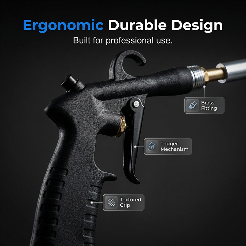 Arenzza high-pressure pneumatic air cleaning gun for cars, with a trigger and nozzle for powerful dust and debris removal.