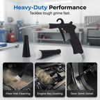 Arenzza high-pressure pneumatic air cleaning gun for car accessories, with a trigger and nozzle for powerful air blowing.