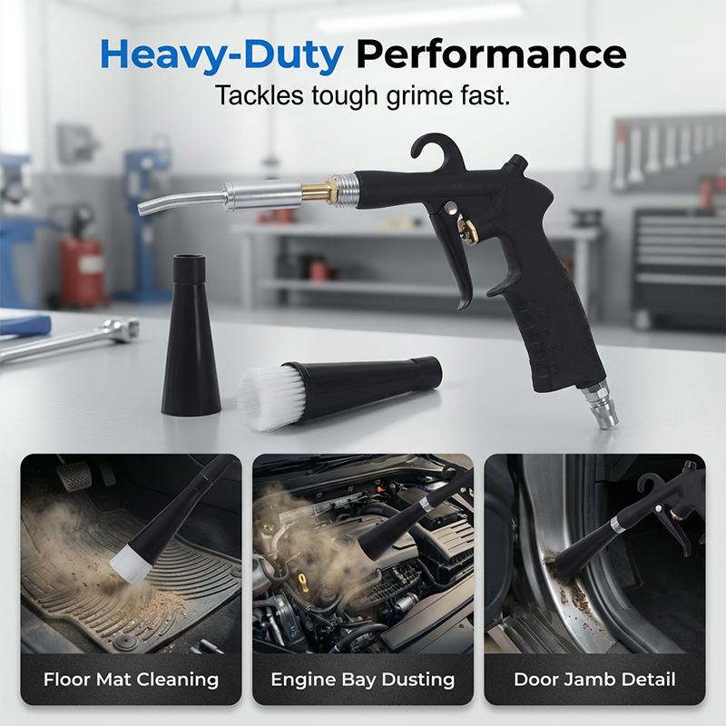 Arenzza high-pressure pneumatic air cleaning gun for car accessories, with a trigger and nozzle for powerful air blowing.