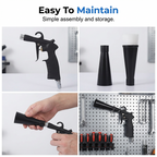 Arenzza high-pressure pneumatic air cleaning gun for car accessories, with a trigger and nozzle for efficient dust removal.