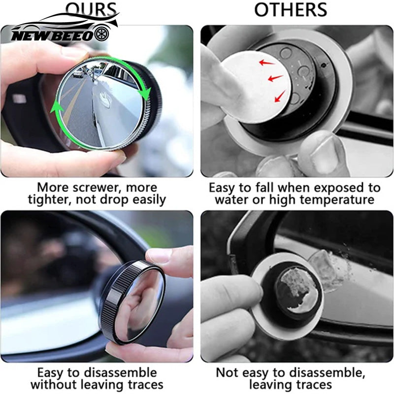 Pair of Arenzza car blind spot mirrors for improved visibility, designed to attach to side mirrors for safer driving.